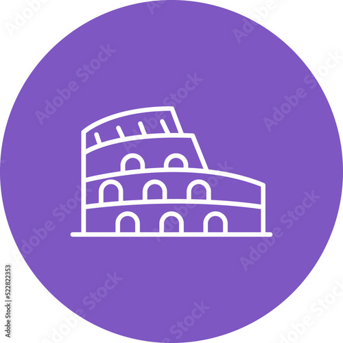 Colosseum Line Two Color Icon