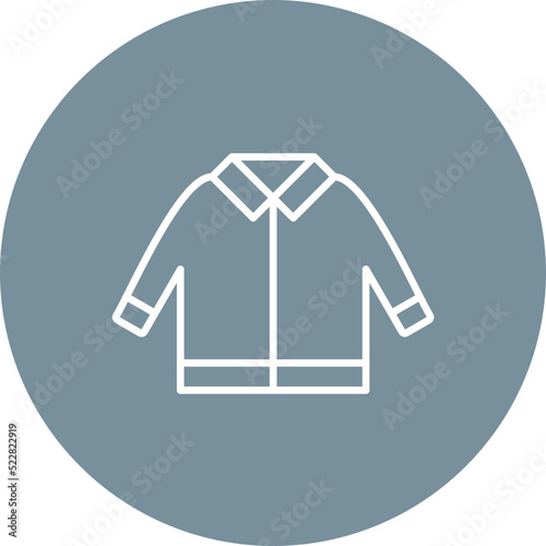 Winter Jacket Line Two Color Icon