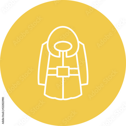 Winter Coat Line Two Color Icon