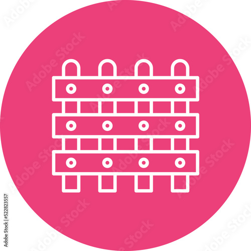 Fence Line Two Color Icon