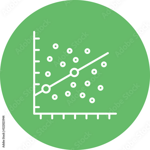 Scatter Plot Line Two Color Icon