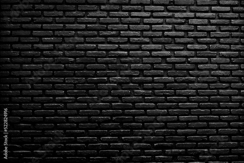 Black brick wall background horizontal architecture wallpaper construction cement