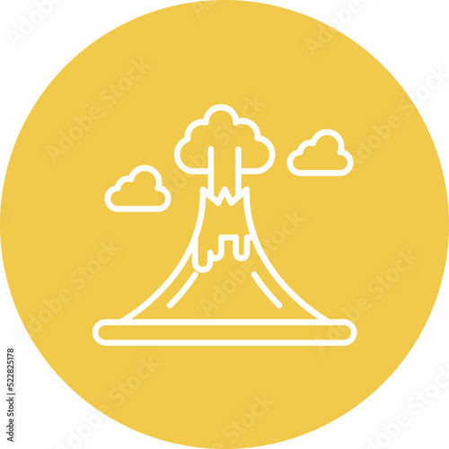 Volcano Landscape Line Two Color Icon