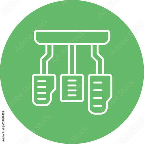 Car Pedal Line Two Color Icon