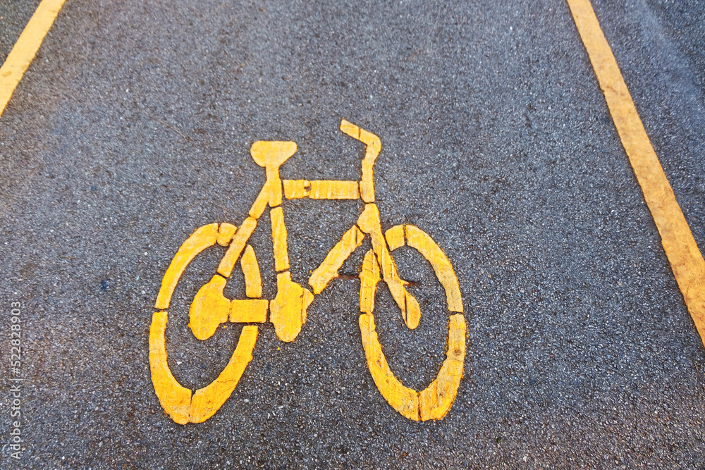 bicycle sign, bicycle lane in the park bicycle sign, bicycle lane in the park
