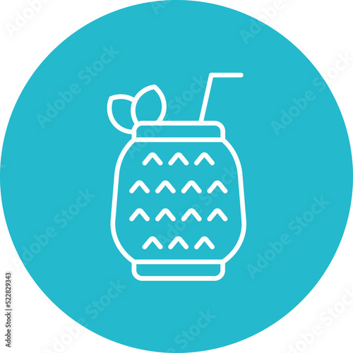 Pina Colada Line Two Color Icon
