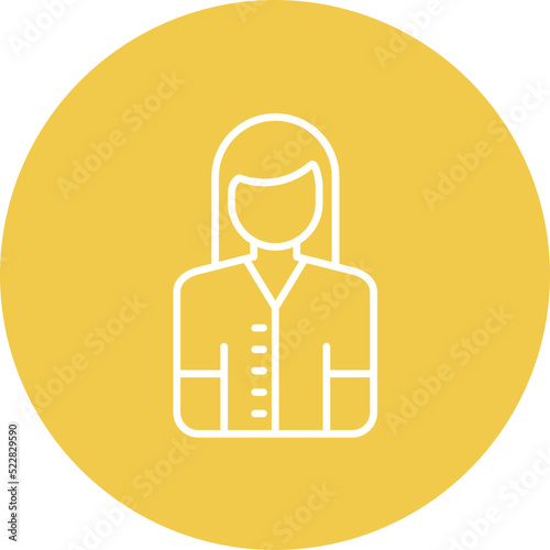 Female Patient Line Two Color Icon