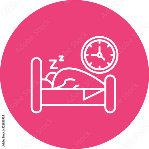 Bed Time Line Two Color Icon