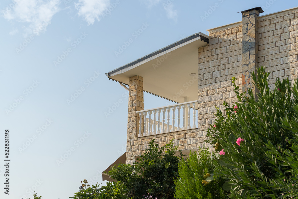 Balcony of a residential country house. Balcony of a residential country house.