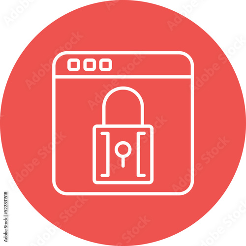 Website Locked Line Two Color Icon