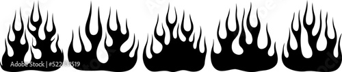 Fire flames isolated on white background. Tribal tattoo design.