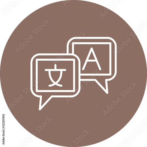 Language Course Line Two Color Icon