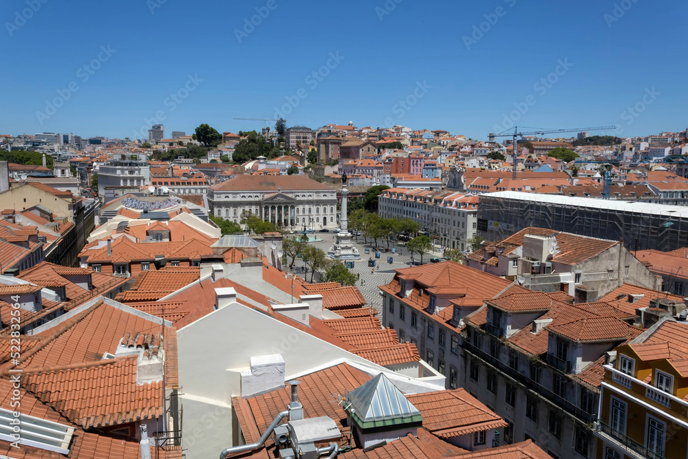 A view of Rossio Square from Carmo Convent, Lisbon, Portugal A view of Rossio Square from Carmo Convent, Lisbon, Portugal