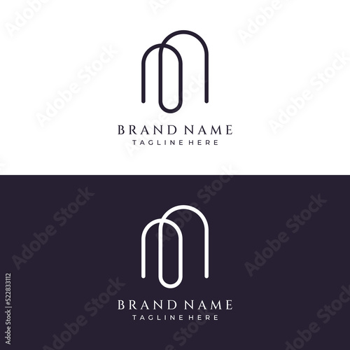 Abstract elements of arch line vector logo, for the construction of doors, windows, buildings and architecture. On a black and white isolated background.