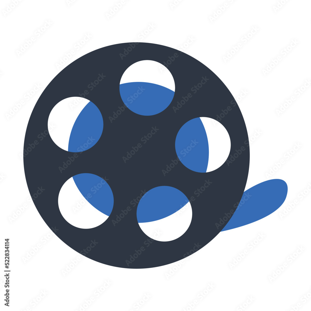 film strip icon isolated on transparent background. tape photo film strip frame, Video Film strip roll .
