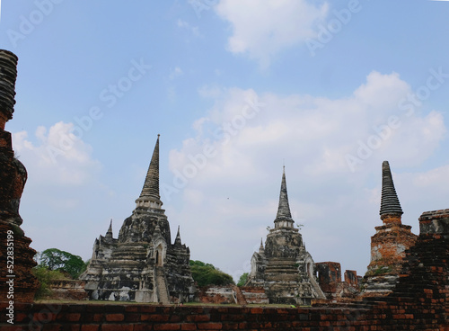 Old Buddha at Old Beautiful Thai Temple Wat Pra Si Wanphet at Ayutthaya, Ayutthaya Historical Park of Thailand