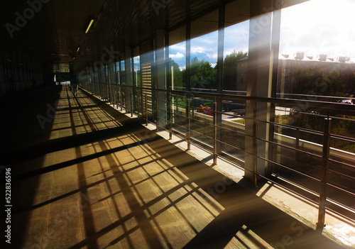 Obraz na plátně Metro transport passage during sunset time