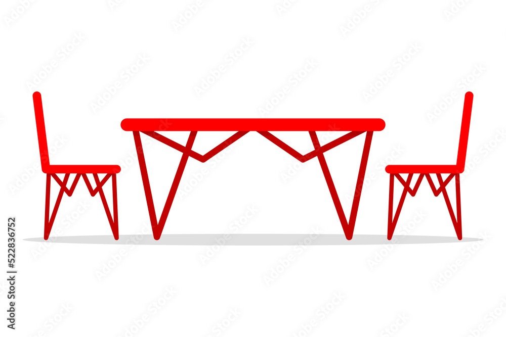 Table and chairs icon. Color silhouette. Front side view. Vector simple flat graphic illustration. Isolated object on a white background. Isolate. Table and chairs icon. Color silhouette. Front side view. Vector simple flat graphic illustration. Isolated object on a white background. Isolate.
