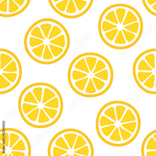 Seamless pattern with lemon slices