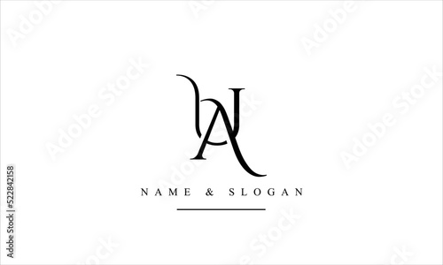 UA, AU, U, A abstract letters logo monogram