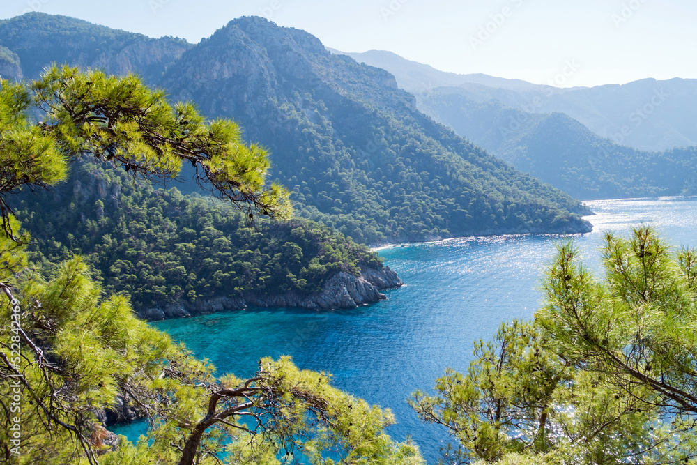 View along the route of the Lycian Way on the Mediterranean Sea