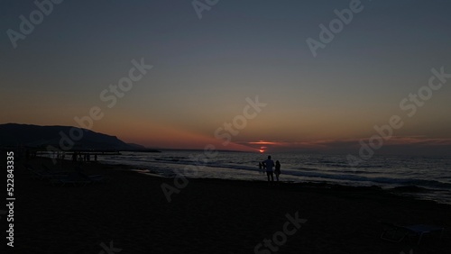 fishing at sunset