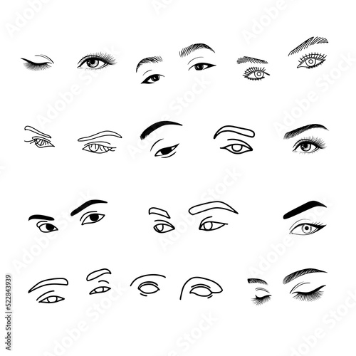 beautiful female eyes set