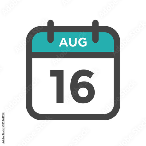 August 16 Calendar Day or Calender Date for Deadlines or Appointment