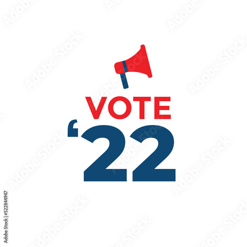 2022 Midterm Elections Design w Red White and Blue Vote Icon