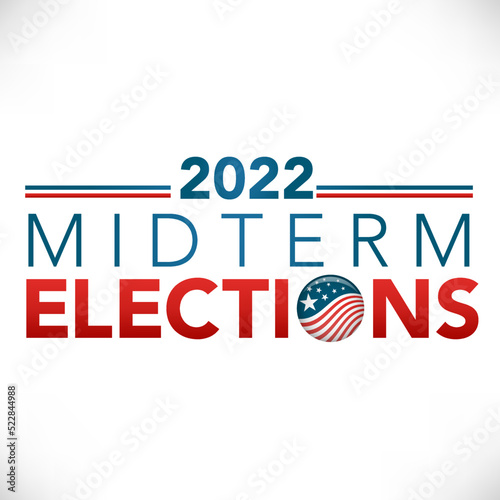 2022 Midterm Elections Design w Red White and Blue Vote Icon