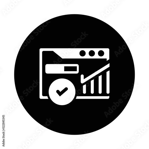 Page Rank checker icon. Black vector graphics.