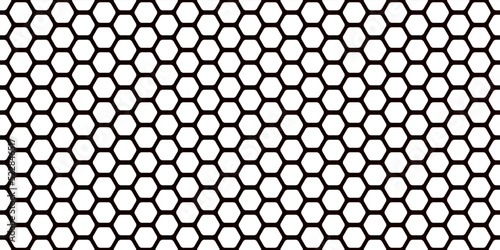 Black and white honeycomb simple seamless pattern with regular rounded hive cell texture. Abstract vector background with hexagon geometry. Wallpaper in a minimalist style