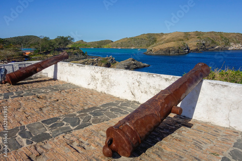 old cannons at Fort of Sao Mateus in Cabo Frio, Rio de Janeiro, Brazil photo