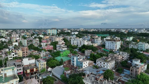 bogura city aerial view, bogura rajshahi, bangladesh photo