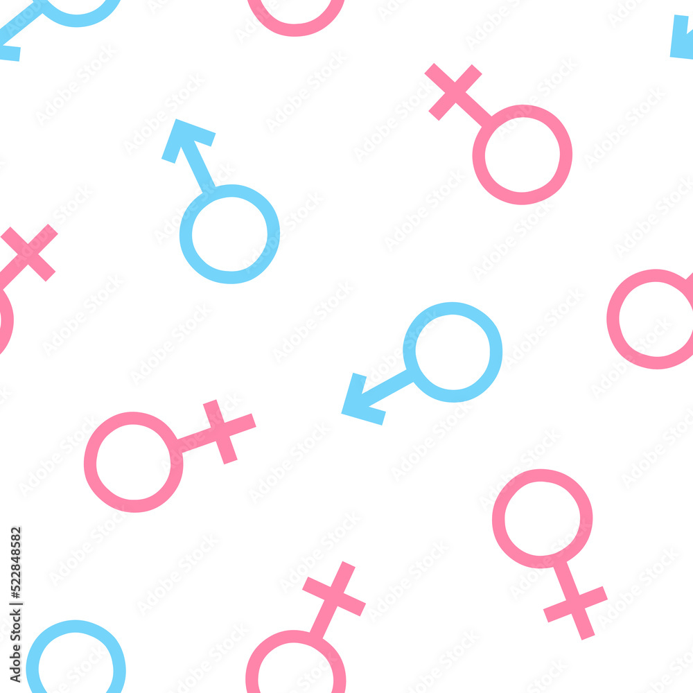 Seamless pattern with female and male symbols Seamless pattern with female and male symbols
