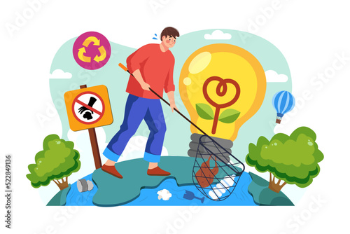 World Environment Illustration concept on white background