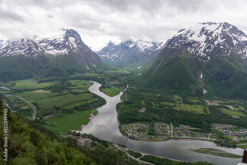   ndalsnes is a town in Rauma Municipality in M  re og Romsdal county  Norway.