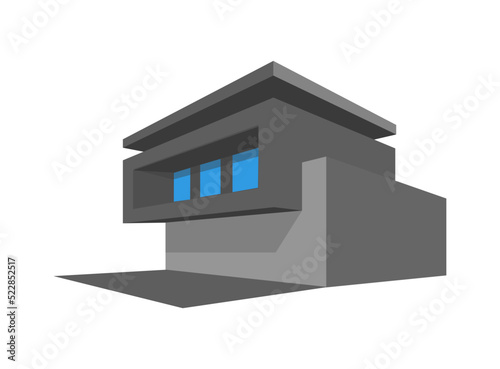 House. Vector modern house on a white isolated background. Concept: real estate, mortgage, insurance, rental housing, buying and selling real estate, business, prices, market