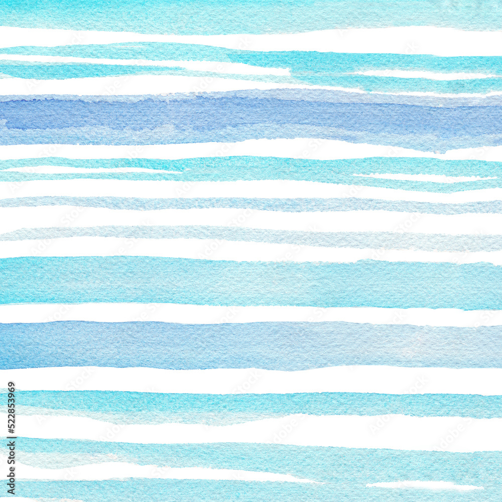 Abstract light blue watercolor hand-painted for background.