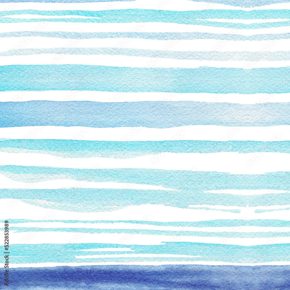 Abstract light blue watercolor hand-painted for background.