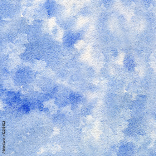 Obraz na płótnie Abstract blue winter watercolor hand-painted for background. w salonie