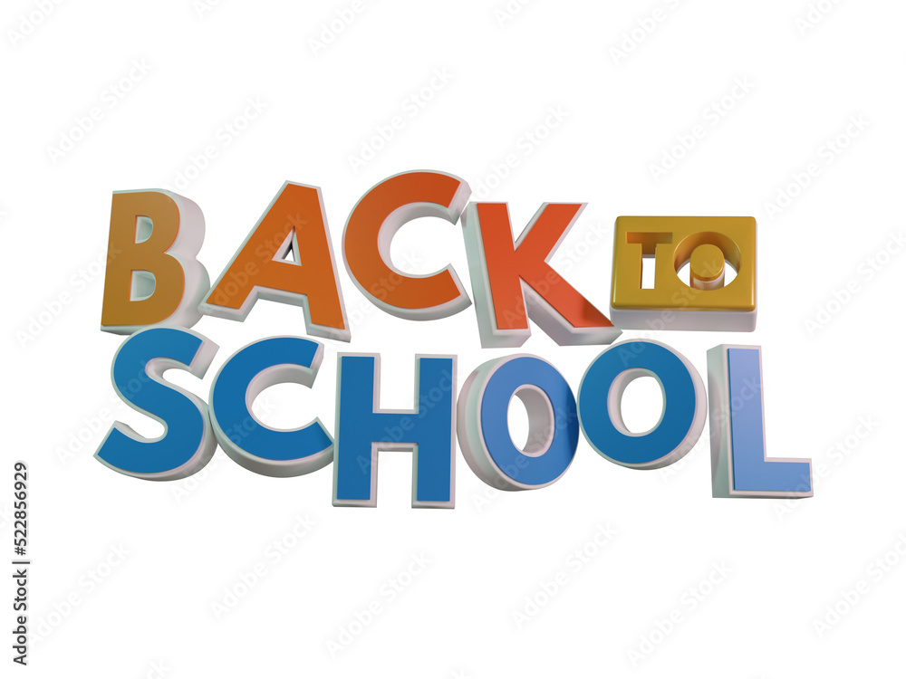 Back TO School 3D Text and Design Element Render Back TO School 3D Text and Design Element Render