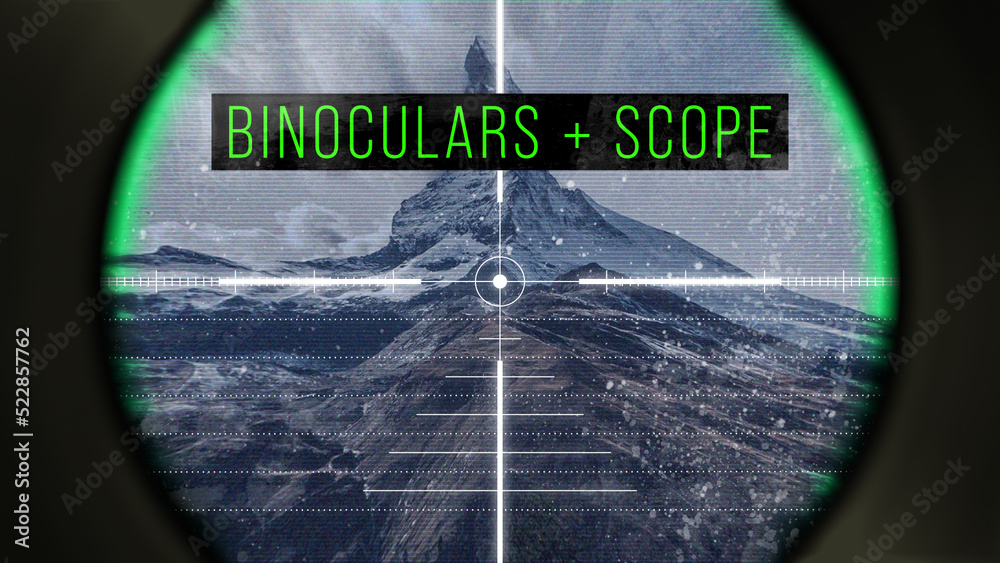 Modelo de Binoculars and Scope Target Overlay do Stock Adobe Stock