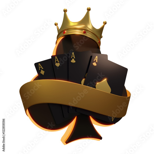 Wallpaper Mural Spade with Crown and Card 3D Render Torontodigital.ca