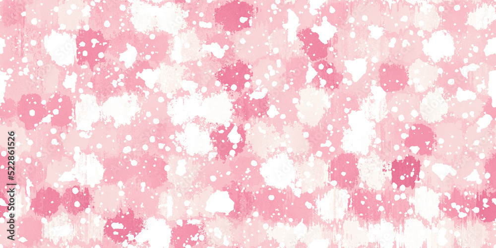 Seamless playful pastel baby pink paint splatter polka dots pattern. Abstract crayon, acrylic and watercolor geometric circles brush strokes and splashes background texture. Girly nursery wallpaper Seamless playful pastel baby pink paint splatter polka dots pattern. Abstract crayon, acrylic and watercolor geometric circles brush strokes and splashes background texture. Girly nursery wallpaper