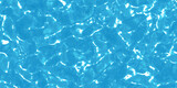 Seamless realistic water ripples or ocean waves tileable summer background texture. Sparkling crystal clear blue refreshing swimming pool, fountain, pond or lake pattern. High resolution 3D rendering.