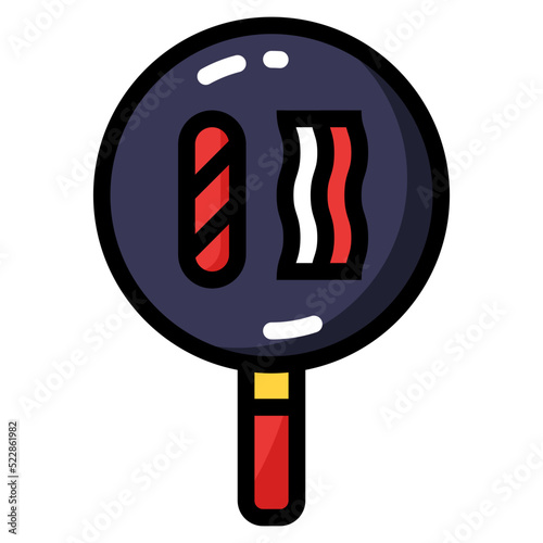 Cooking pan sausage becon - filled outline icon