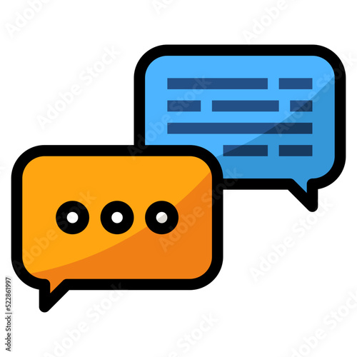 Discussing chat talk speak - filled outline icon