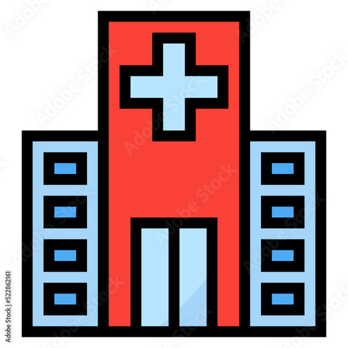 Hospital place healthcare medical center - filled outline icon