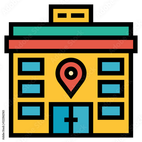 Hotel holidays buildings vacations hostel architecture and city - filled outline icon